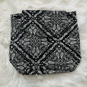 PINK by Victoria Secret Love Black Paisley Diamond Print Mini Backpack Purse